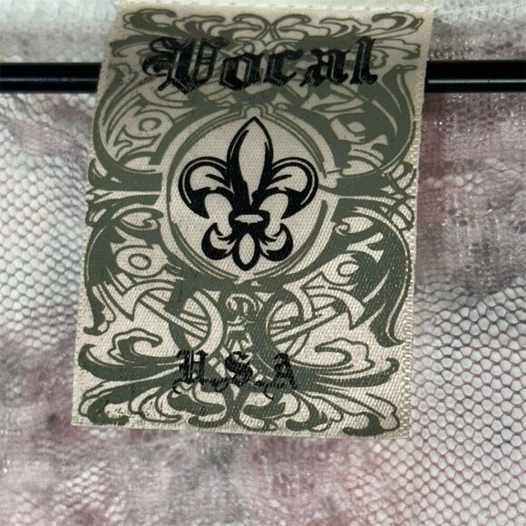 Vocal USA Floral Lace Back Tank Top Large Pink Roses Sparkle Boho Western - Picture 7 of 8